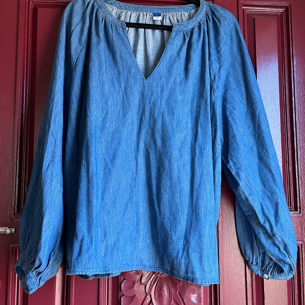 Old Navy Blue Denim Blouse